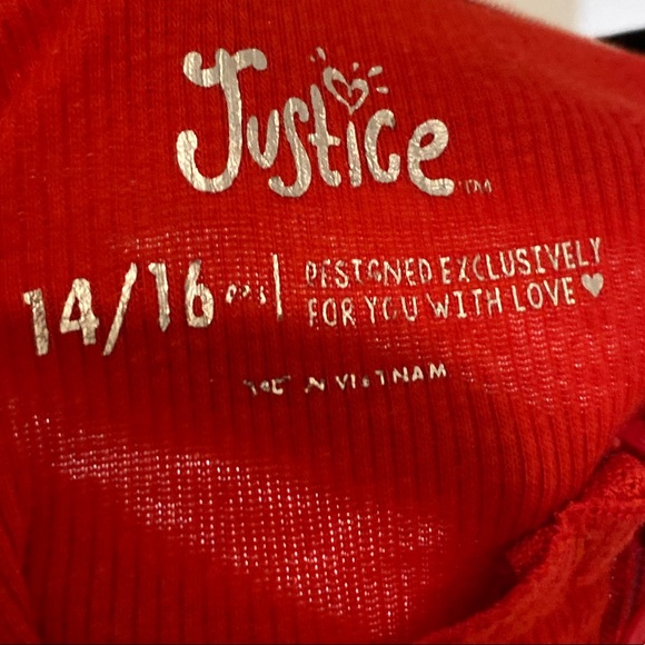 ✨💕JUSTICE💕✨ Red Tee - Picture 3 of 3